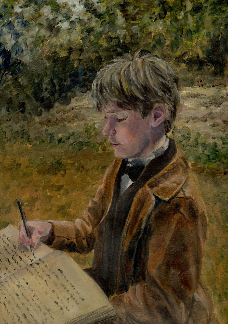 Nathan, Age 10 oil on paper 15&quot;x11&quot;