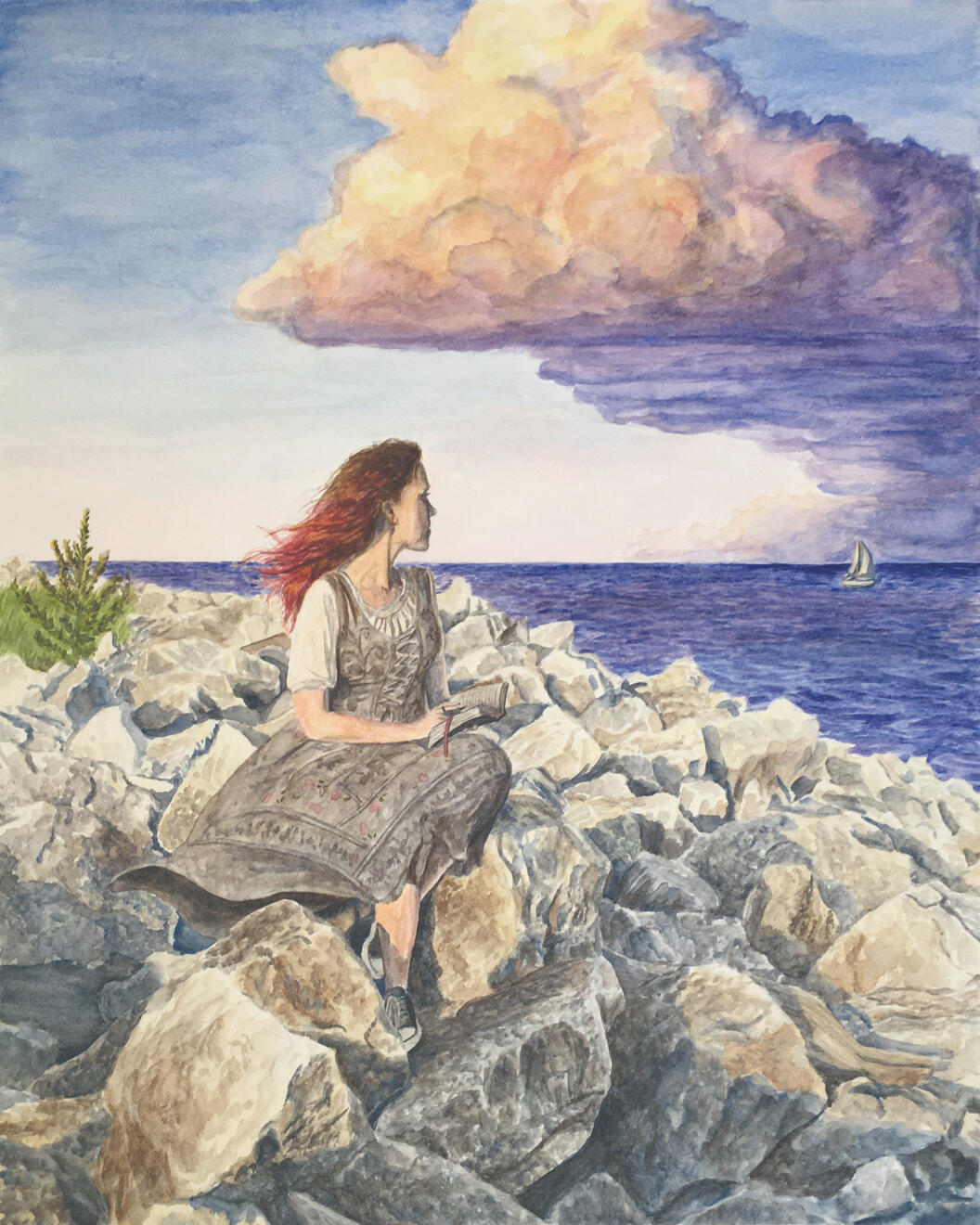 Beyond the Horizon watercolor on paper 20"x16"