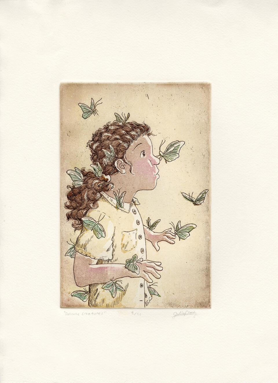 Delicate Creatures etching on steel 6"x8"