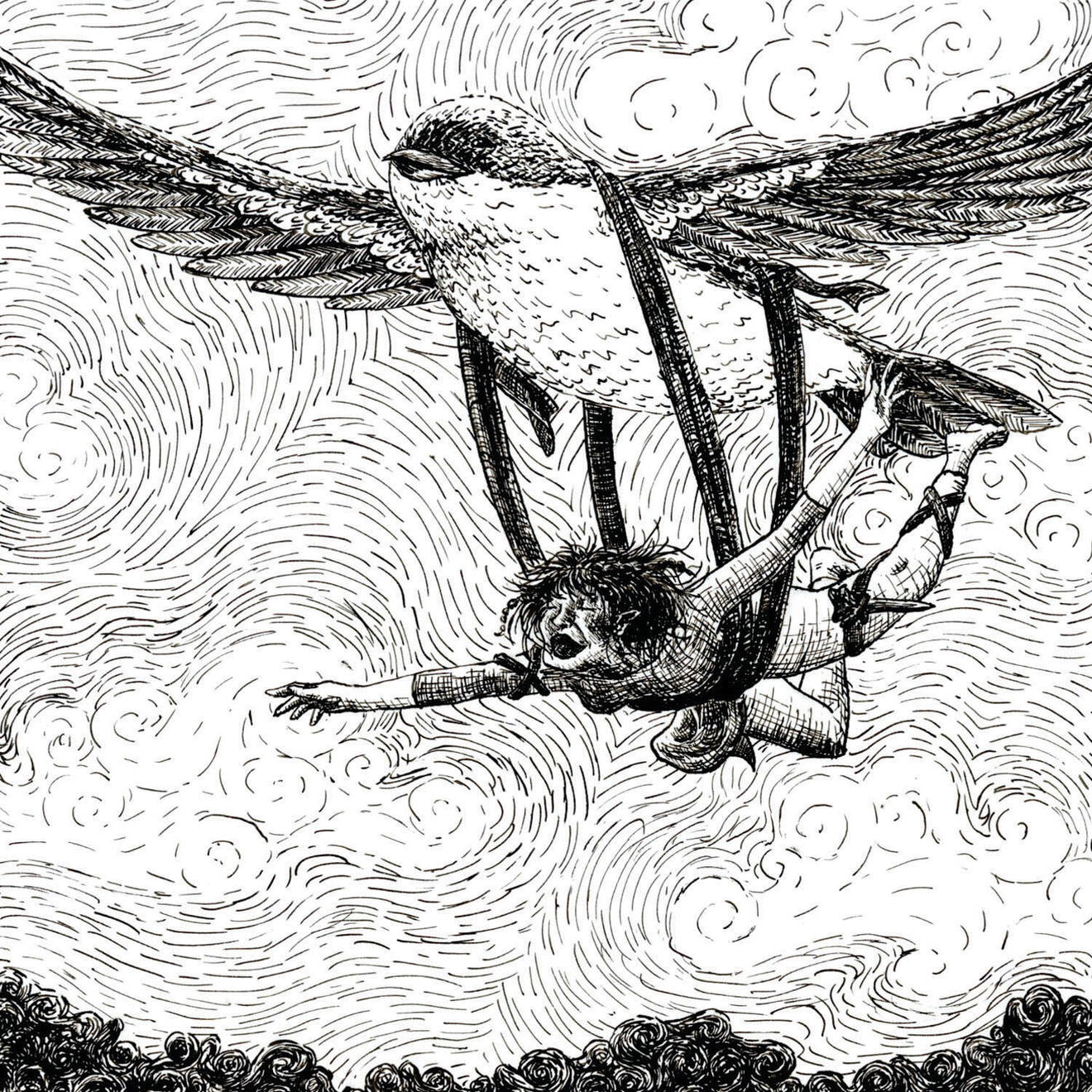 Bird Fairy ink on illustration board 5"x5"