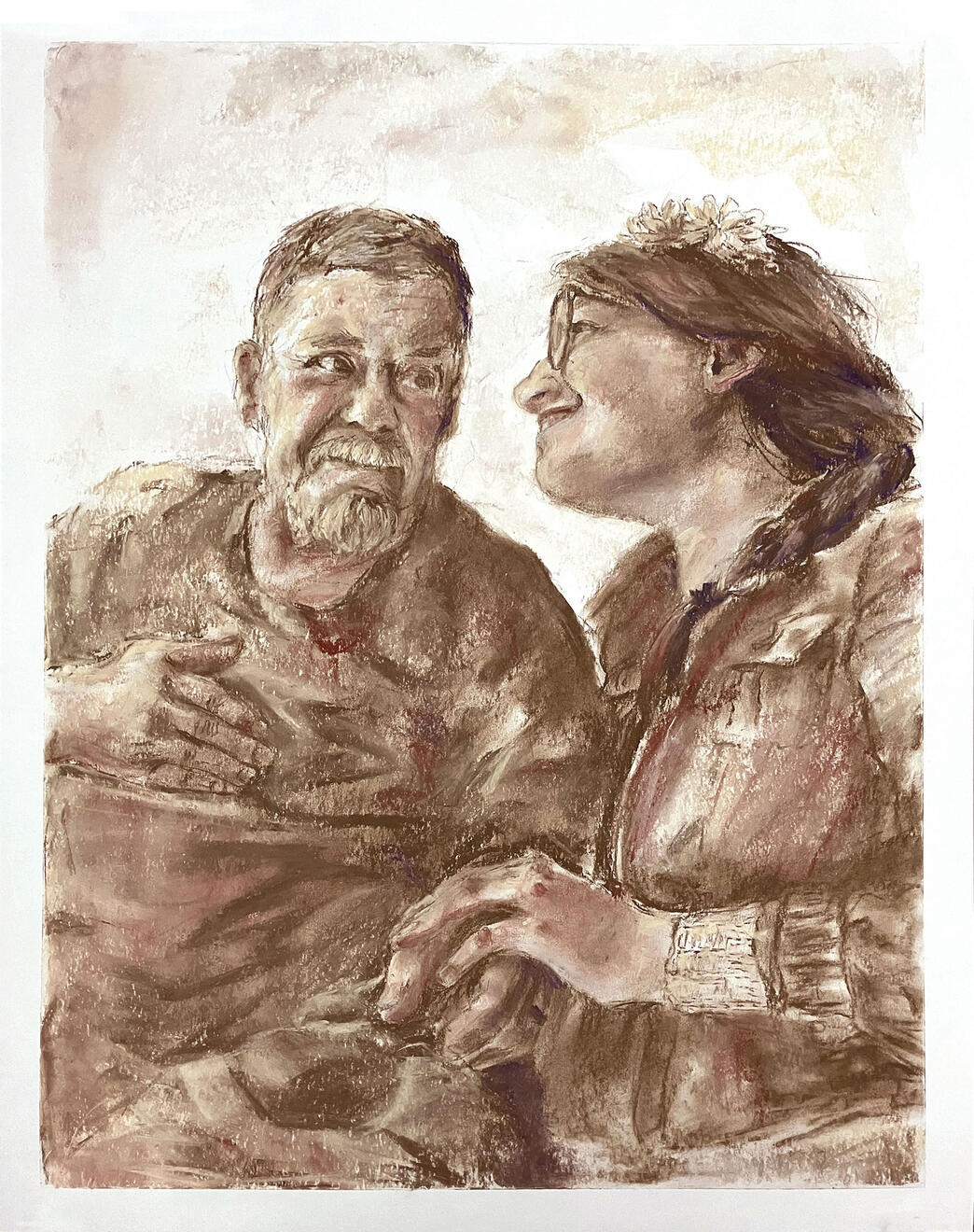A Grandfather's Love chalk pastel on paper 24"x19"