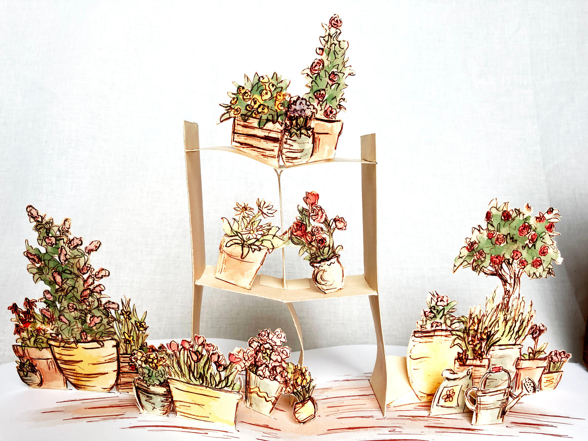 Pop-Up Flowers Illustration Pop-Up Flowers Illustration