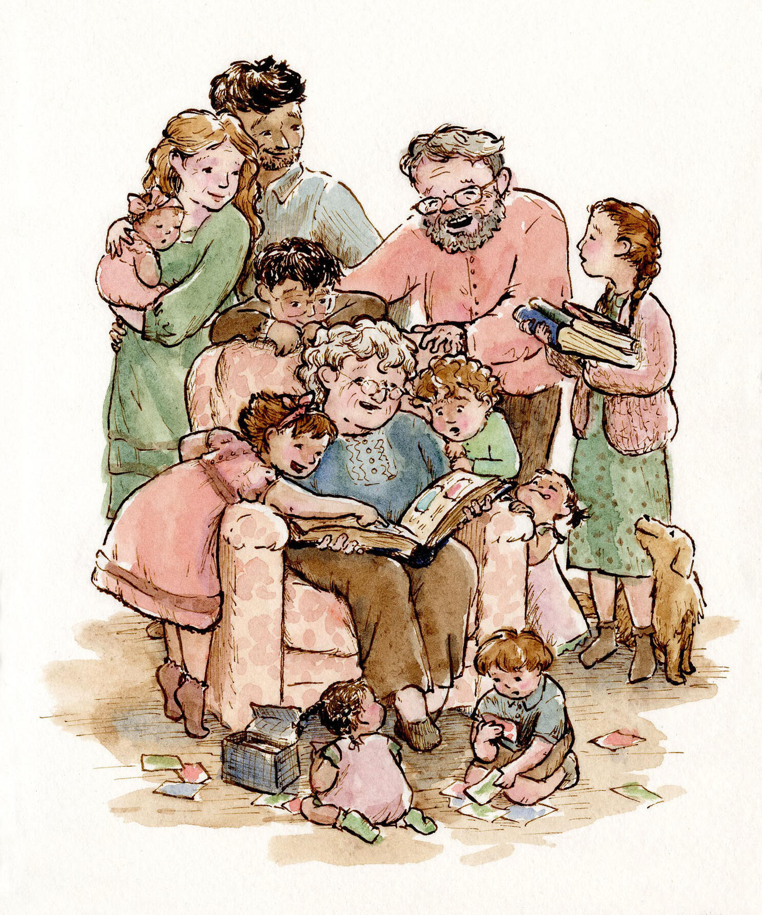 Family Scrapbook, Watercolor and Ink, 2026.