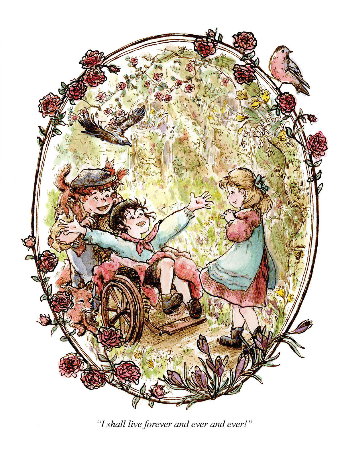 Colin Enters the Garden, Watercolor and Ink, 2025. For Frances Hodgson Burnett's The Secret Garden.