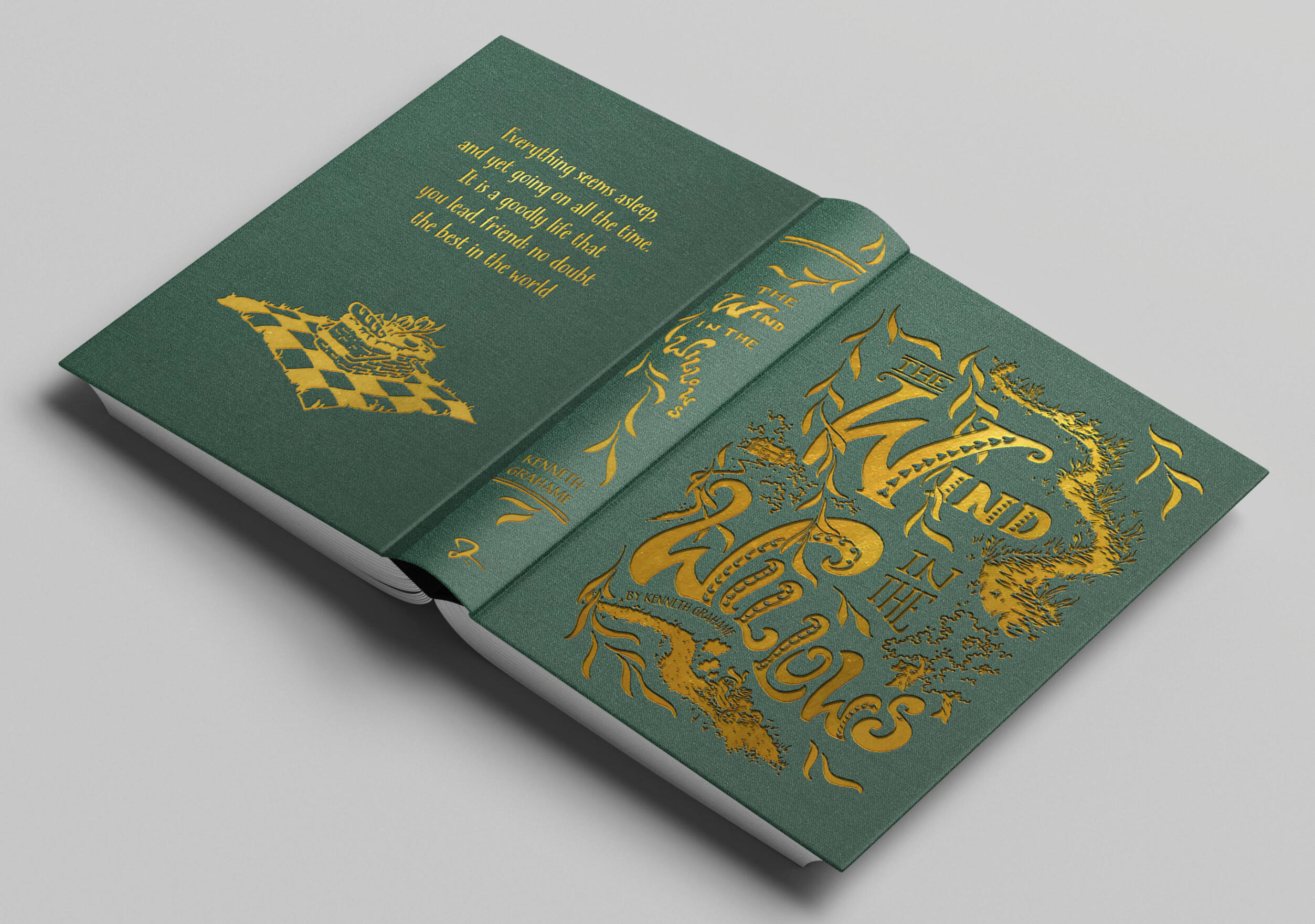 The Wind in the Willows, Watercolor and Ink, 2025. Cover design for Kenneth Grahame&#39;s The Wind in the Willows.