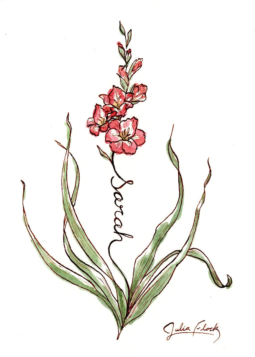 Birth Flower, Watercolor and Ink, 2026.