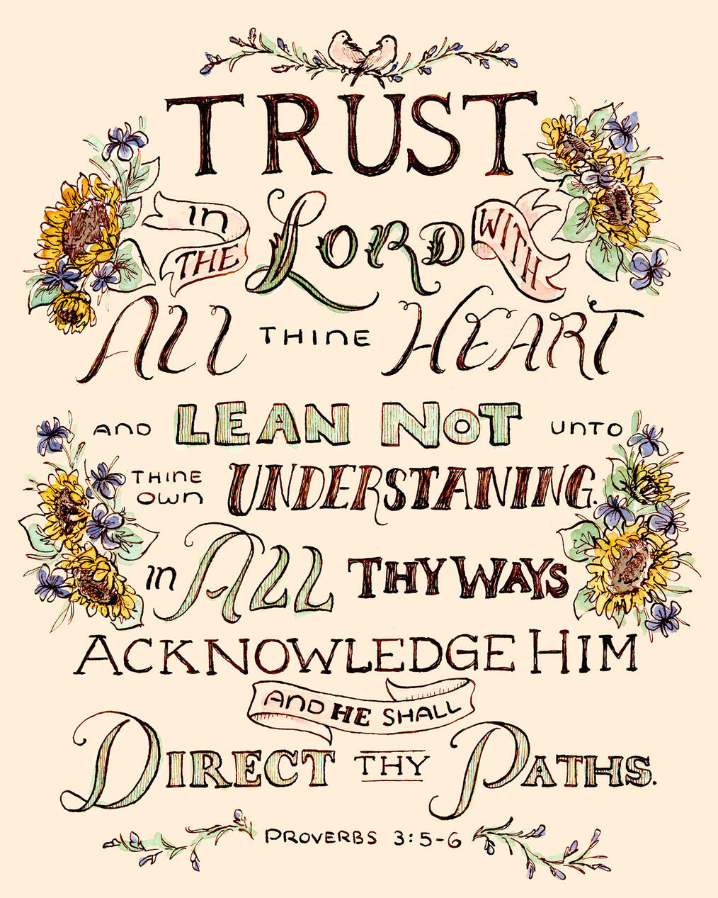 Proverbs 3:5, Watercolor and Ink, 2026.